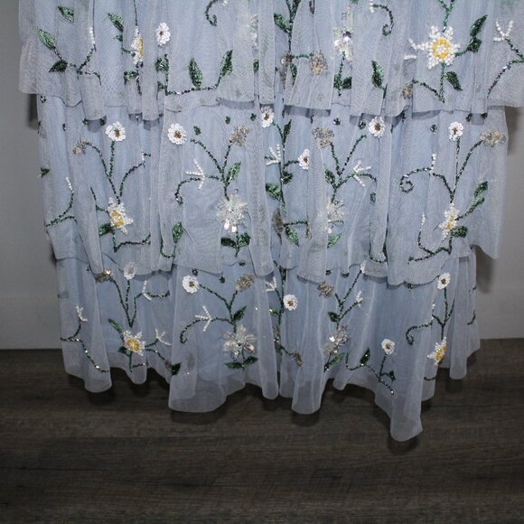 NEW MAC DUGGAL Off The Shoulder Embroidered Ruffle Tiered Gown 9069‎ SZ 6 - Picture 6 of 13